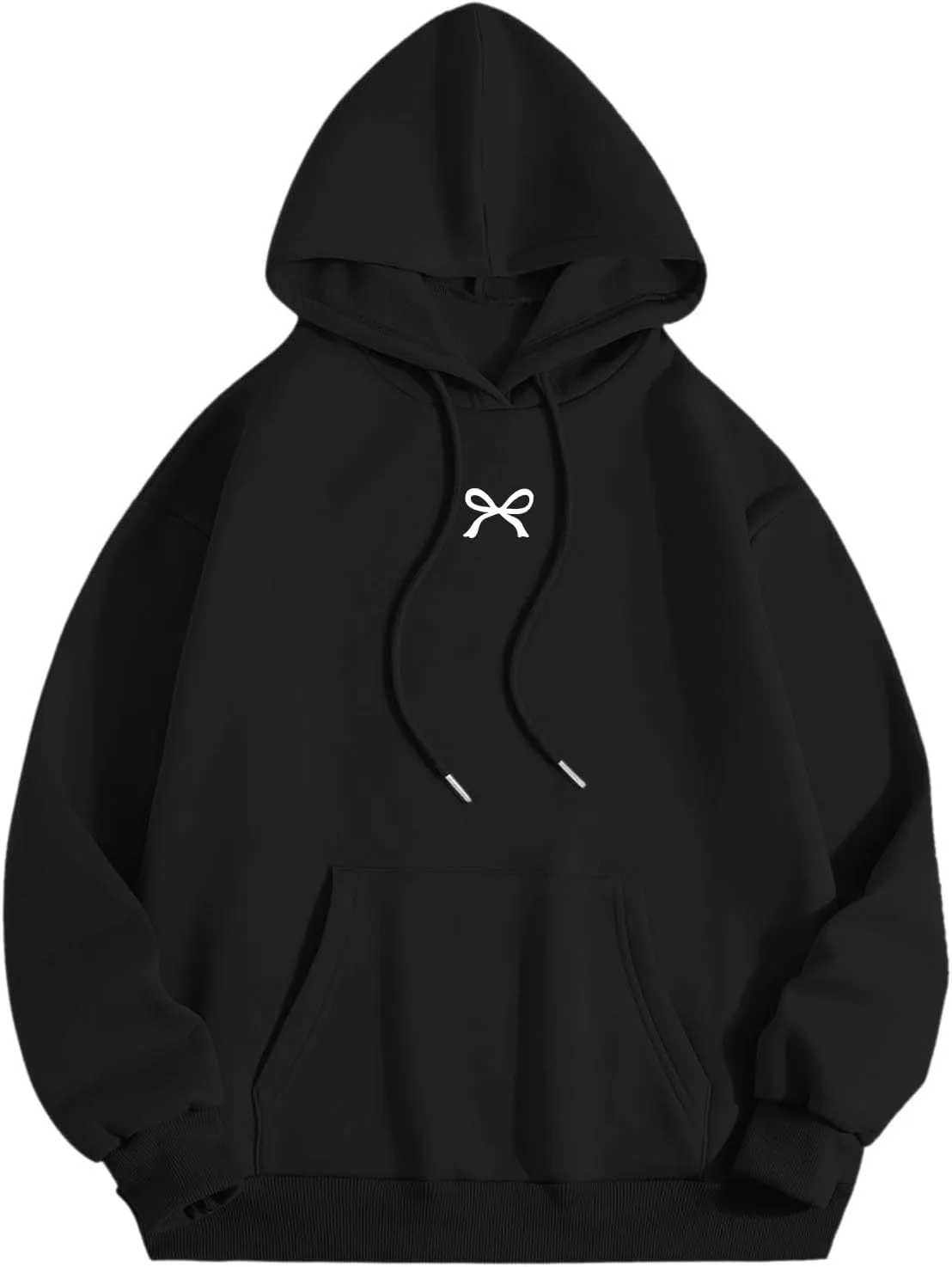 Bow Oversized Sweatshirt for Women Winter Fall Basic Hoodies Fashion Trendy Long Sleeve Sweaters Outfits