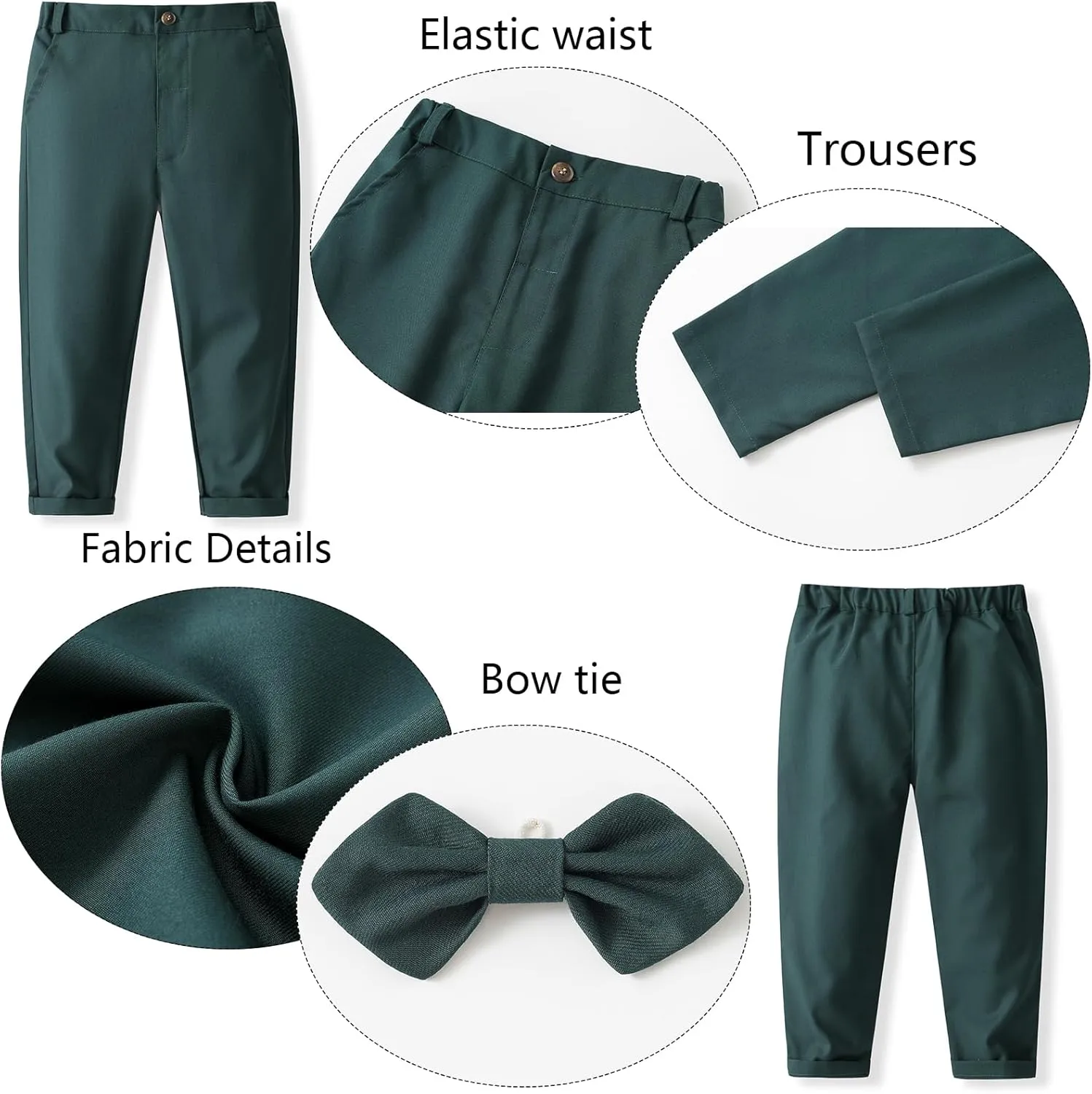 Boys 3Pcs Clothing Sets Long Sleeve Bowtie Shirts  Vest  Pants Casual Suit