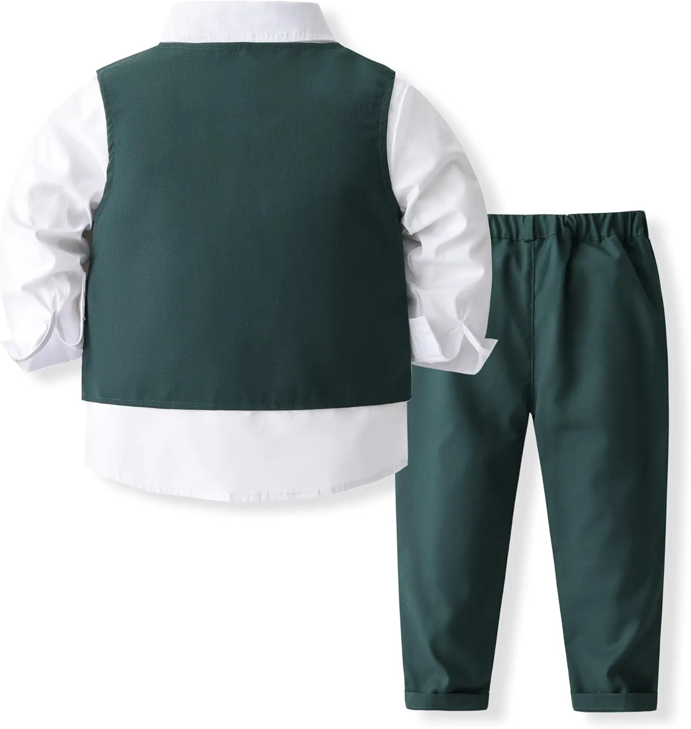 Boys 3Pcs Clothing Sets Long Sleeve Bowtie Shirts  Vest  Pants Casual Suit