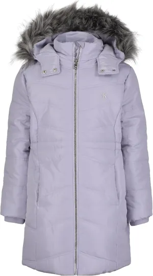 Calvin Klein girls Hooded Winter Puffer Jacket, Full-length Heavyweight Coat With Fleece Lining