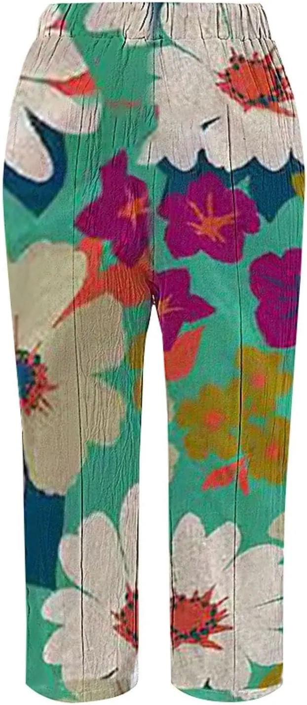 Capri Pants for Women Casual Drawstring Pants Beach Clothes Resort Wear for Women 2025 Yoga