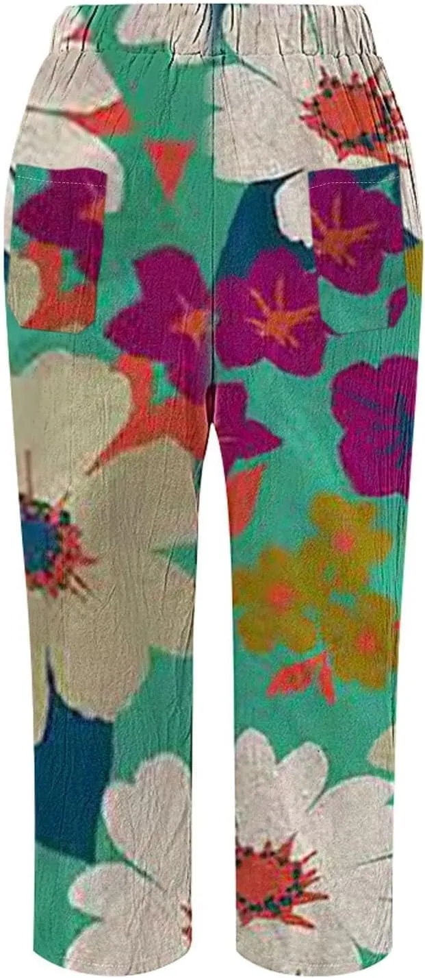 Capri Pants for Women Casual Drawstring Pants Beach Clothes Resort Wear for Women 2025 Yoga