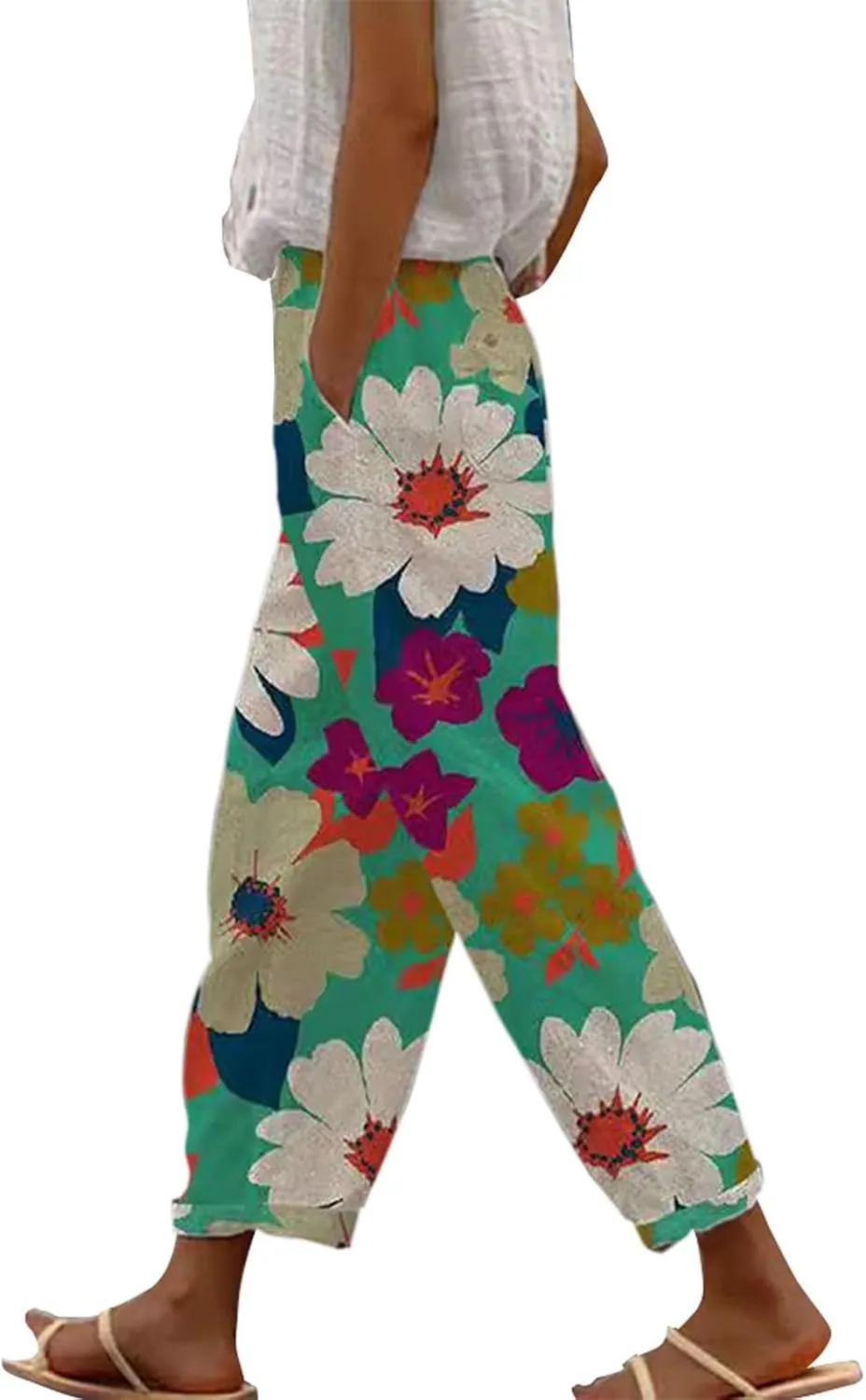 Capri Pants for Women Casual Drawstring Pants Beach Clothes Resort Wear for Women 2025 Yoga