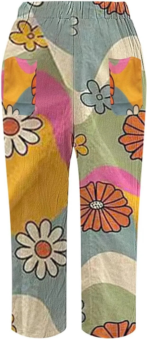 Capri Pants for Women Casual Drawstring Pants Beach Clothes Resort Wear for Women 2025 Yoga