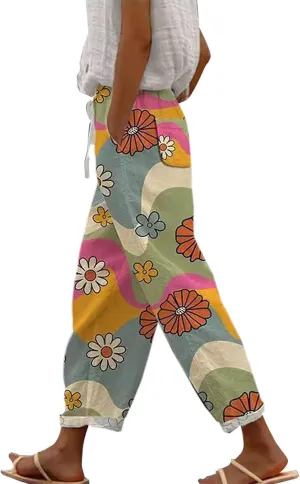 Capri Pants for Women Casual Drawstring Pants Beach Clothes Resort Wear for Women 2025 Yoga