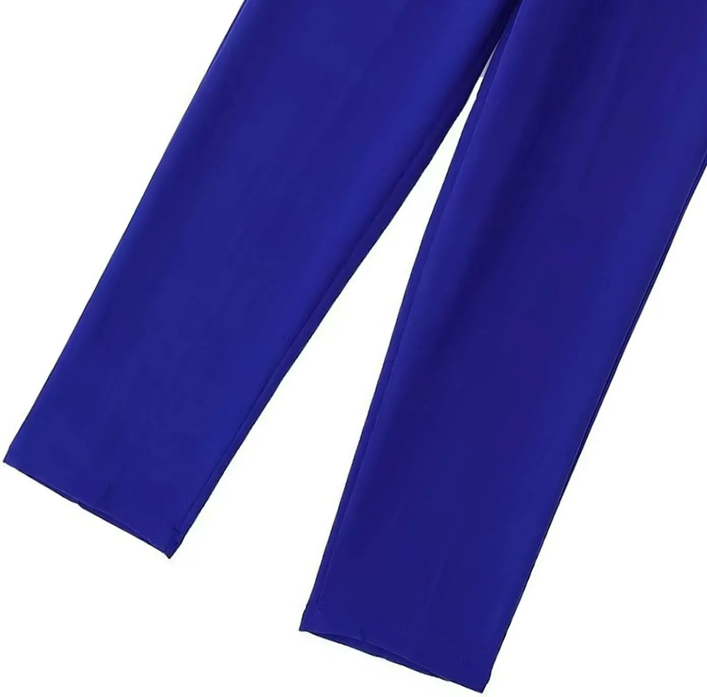 Casual Pants for Women Business Work Office Dress Trousers Solid Color High Waist Zip Straight Leg Pants with Pockets