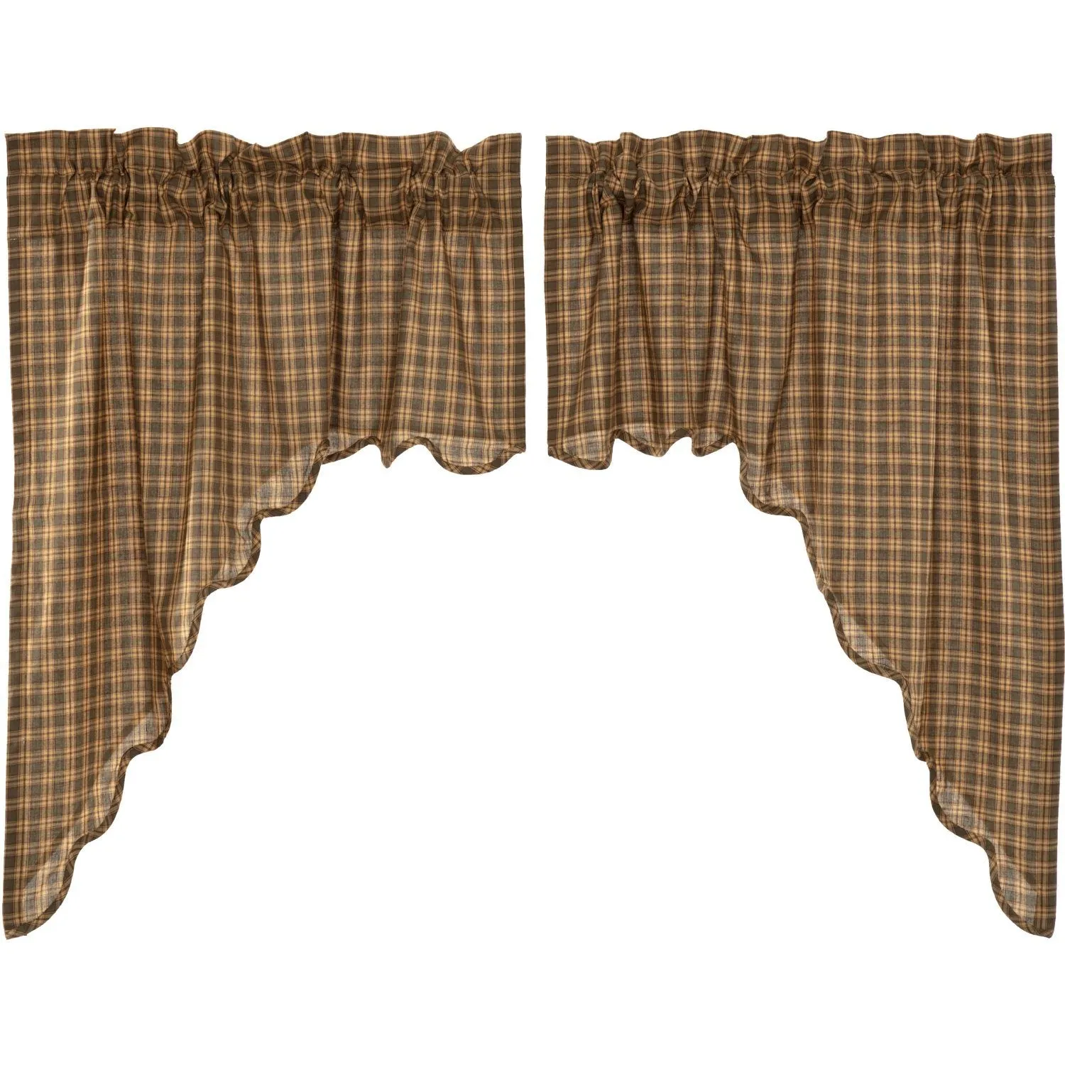 Cedar Ridge Scalloped Lined Swag Curtains