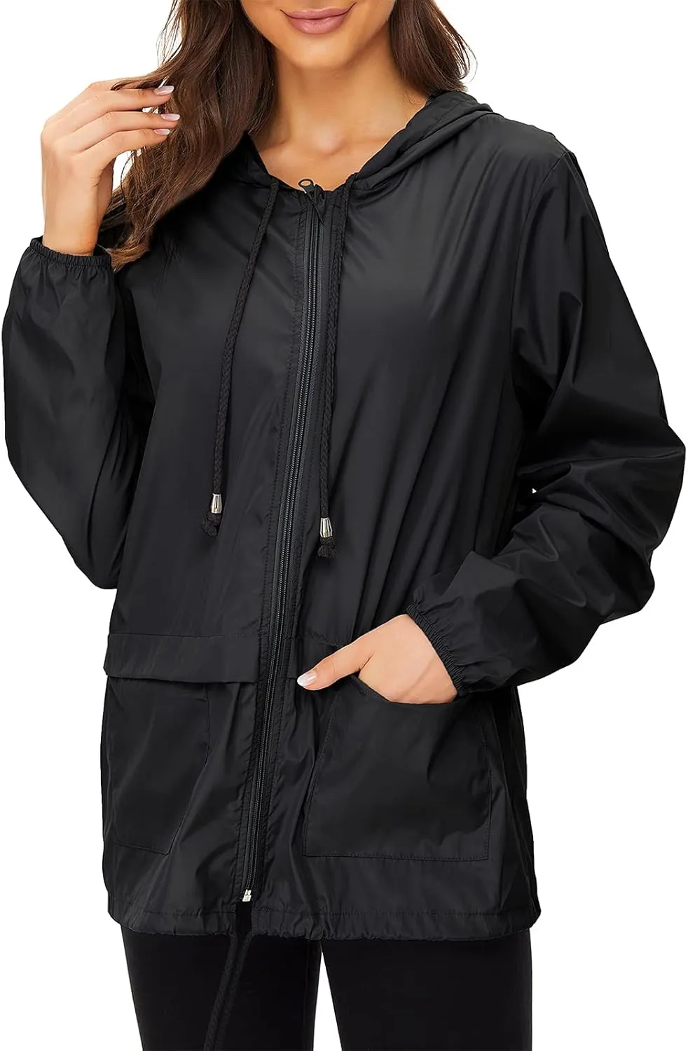 Century Star Packable Rain Jackets for Women Waterproof Lightweight Raincoat with Hood Windbreaker Jacket Women Rain Coats