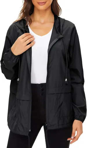 Century Star Packable Rain Jackets for Women Waterproof Lightweight Raincoat with Hood Windbreaker Jacket Women Rain Coats