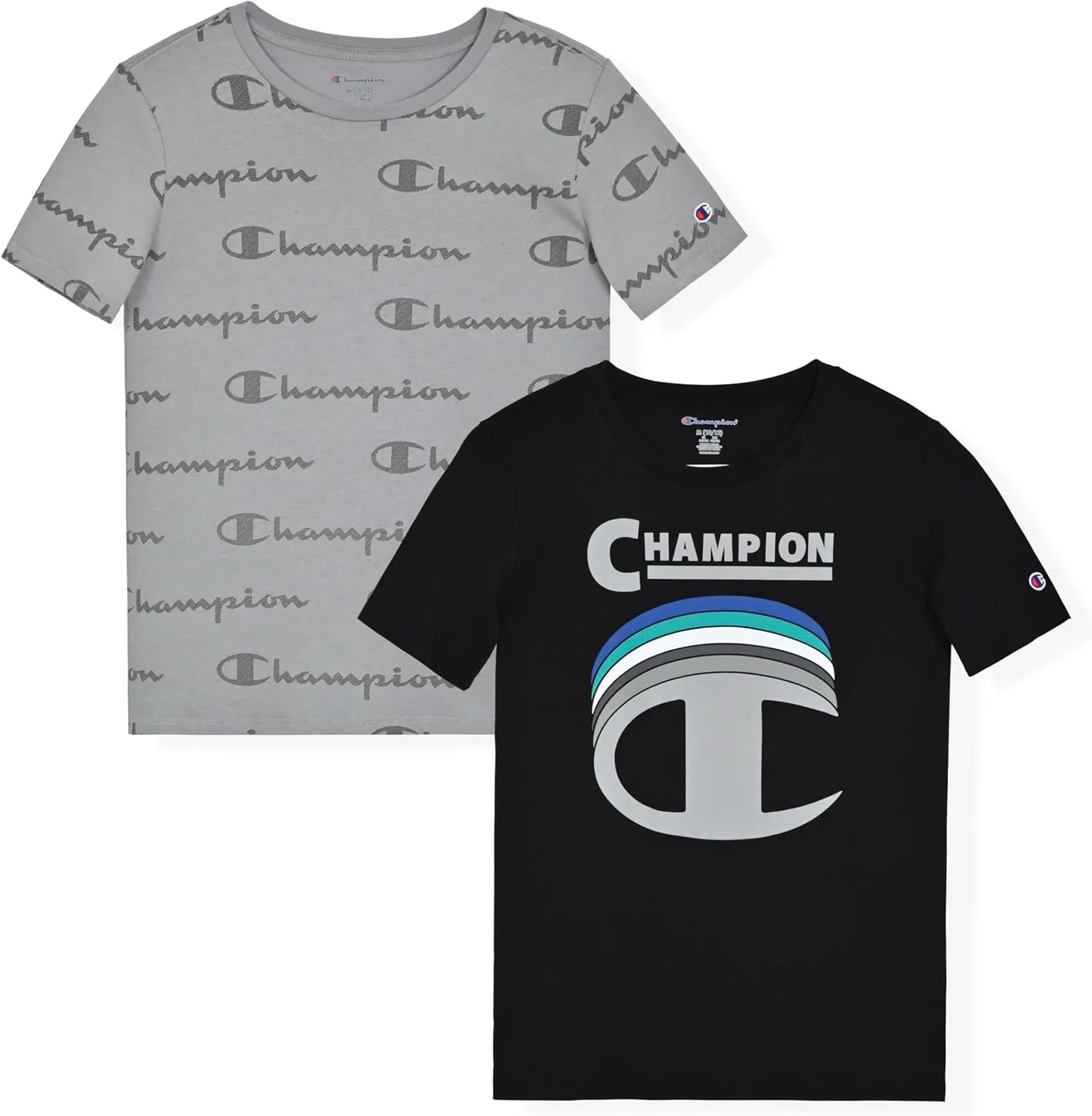 Champion Boys Tee Shirts 2 Pack Short Sleeve T-Shirts for Boys in Sizes 4-18