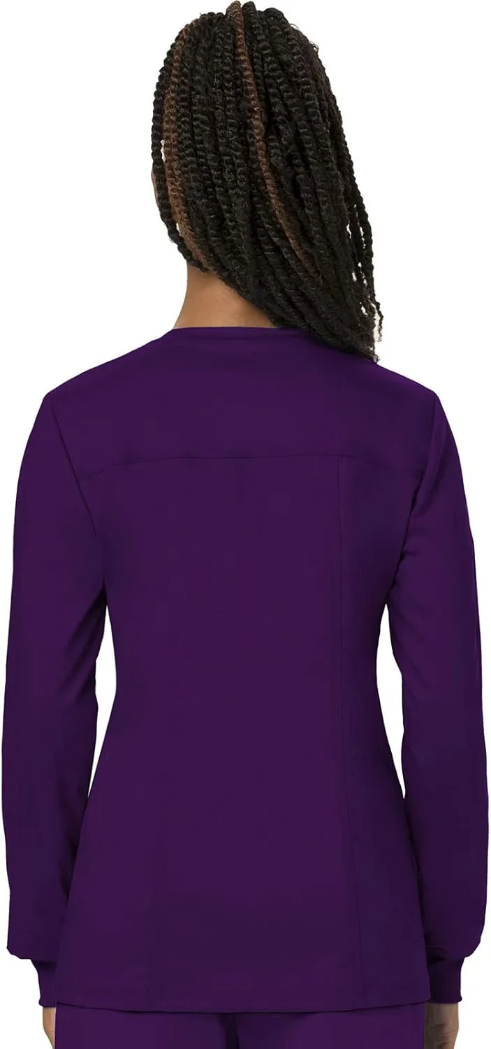 Cherokee Scrub Jackets For Woman, Snap Front with 3 Pockets & 2 way Stretch - WW310