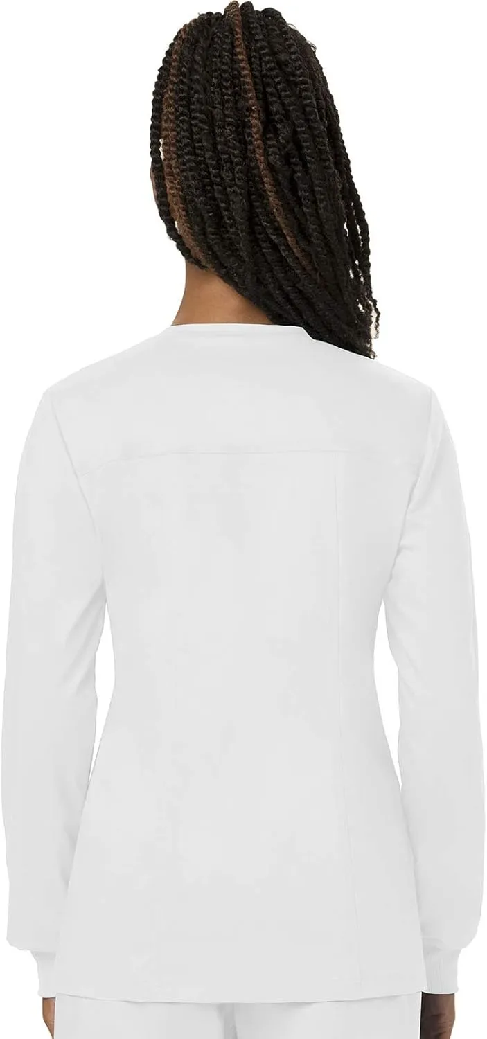 Cherokee Scrub Jackets For Woman, Snap Front with 3 Pockets & 2 way Stretch - WW310