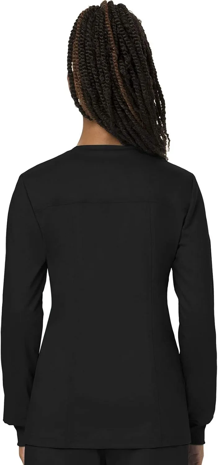 Cherokee Scrub Jackets For Woman, Snap Front with 3 Pockets & 2 way Stretch - WW310