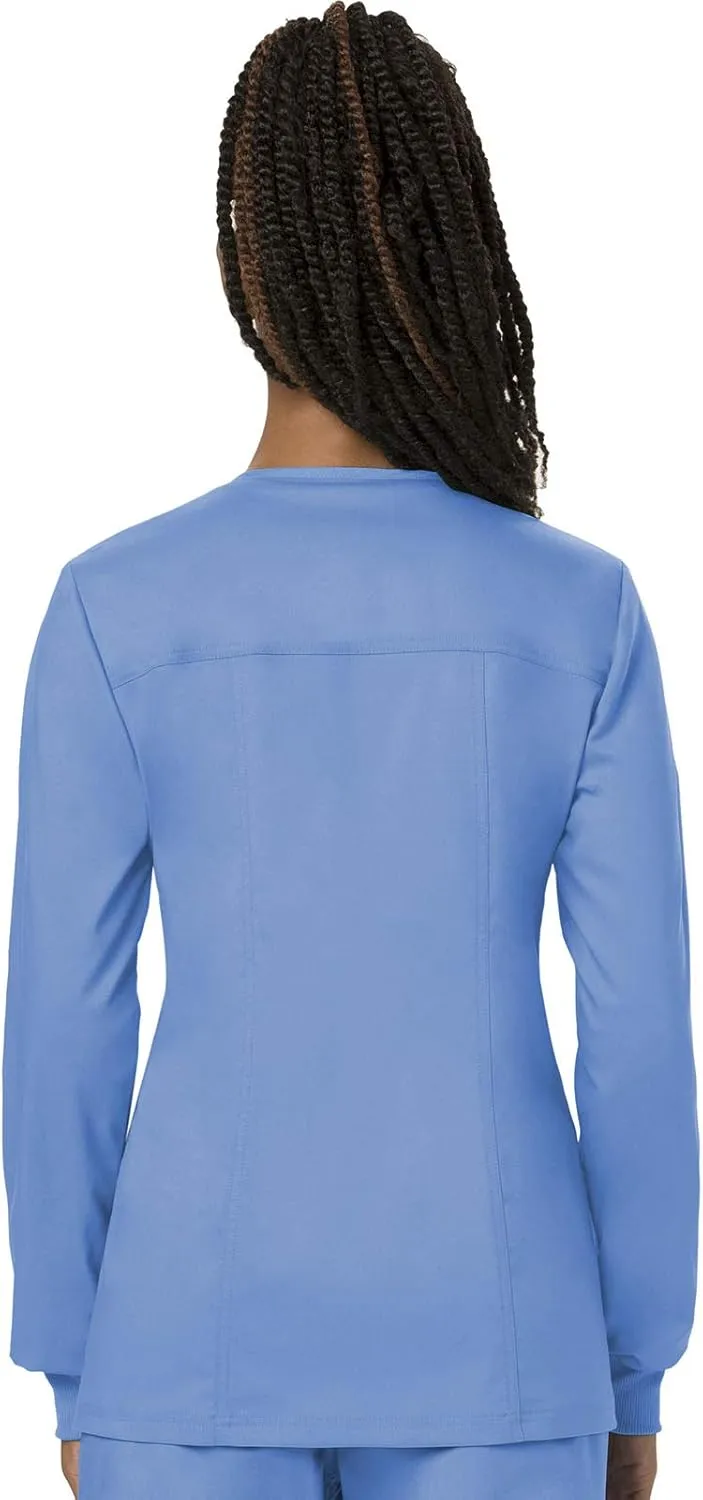 Cherokee Scrub Jackets For Woman, Snap Front with 3 Pockets & 2 way Stretch - WW310