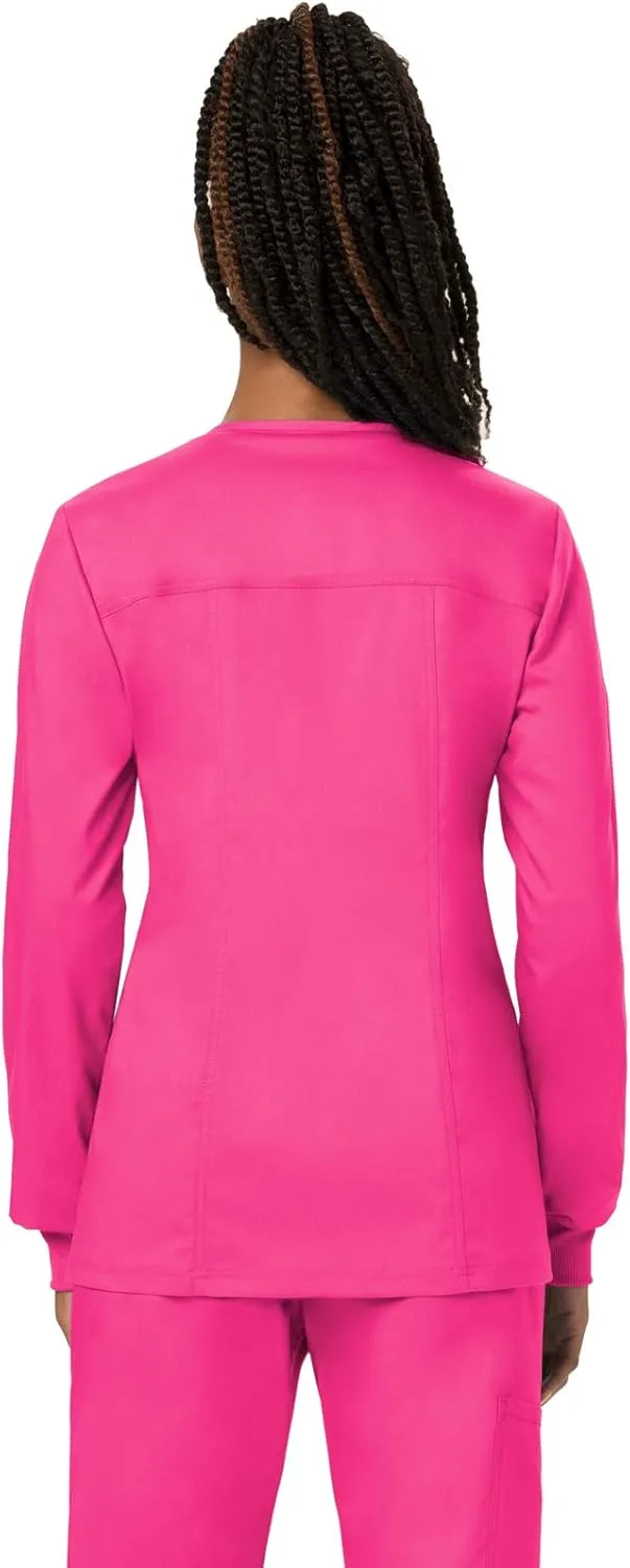 Cherokee Scrub Jackets For Woman, Snap Front with 3 Pockets & 2 way Stretch - WW310