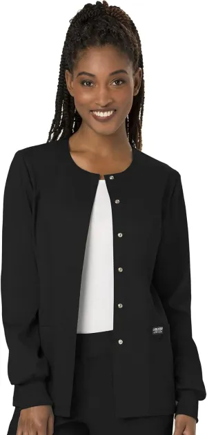 Cherokee Scrub Jackets For Woman, Snap Front with 3 Pockets & 2 way Stretch - WW310