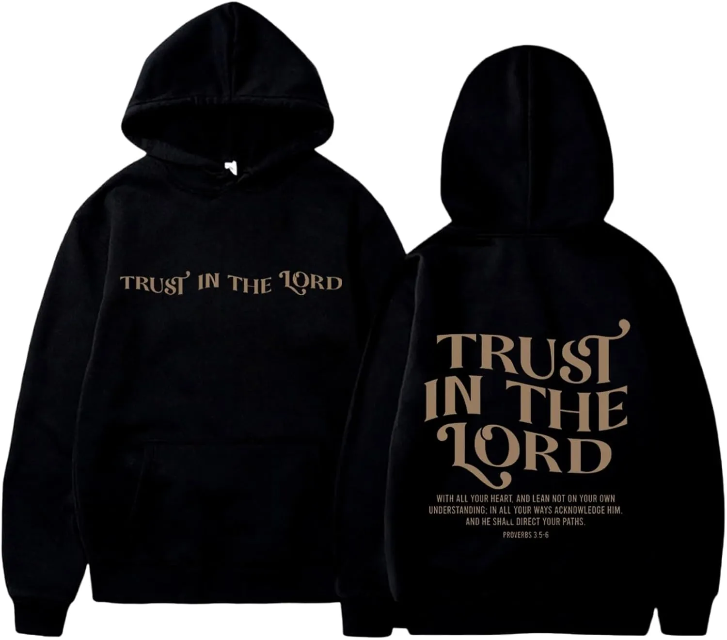 Christian Hoodies for Women Trust in The Lord Bible Verse Graphic Oversized Sweatshirts Casual Long Sleeve Hooded Pullover