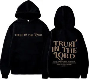 Christian Hoodies for Women Trust in The Lord Bible Verse Graphic Oversized Sweatshirts Casual Long Sleeve Hooded Pullover