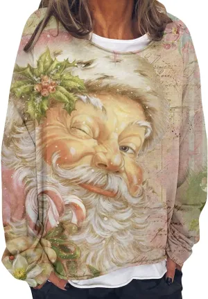 Christmas Outfits For Women Cute Christmas Tree Sweaters Oversized Crewneck Holiday Sweatshirts 2024 Fall Winter