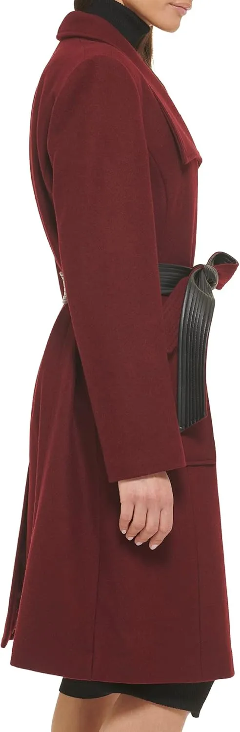 Cole Haan Women's Belted Coat Wool with Cuff Details