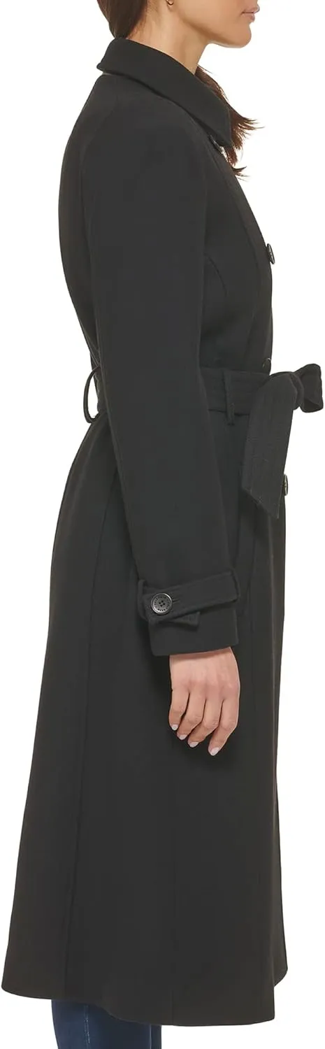 Cole Haan Women's Flared Trench Slick Wool Coat