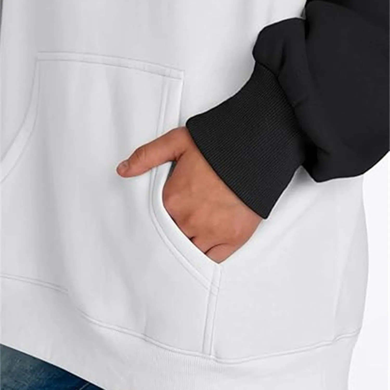 Color Block Hoodies for Women Trendy Oversized Raglan Sweatshirts Lightweight Fleece Cute Hoodies with Pockets