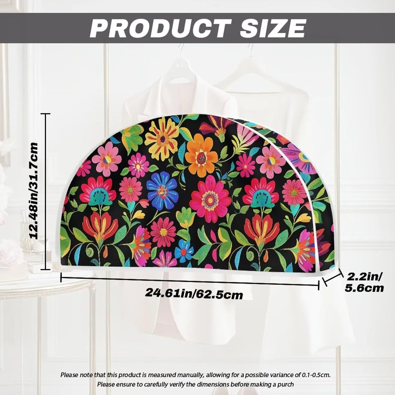 Colourful Flowers Garment Bags for Travel Bag Hanger for Closet Washable Portable for Travel Hotel