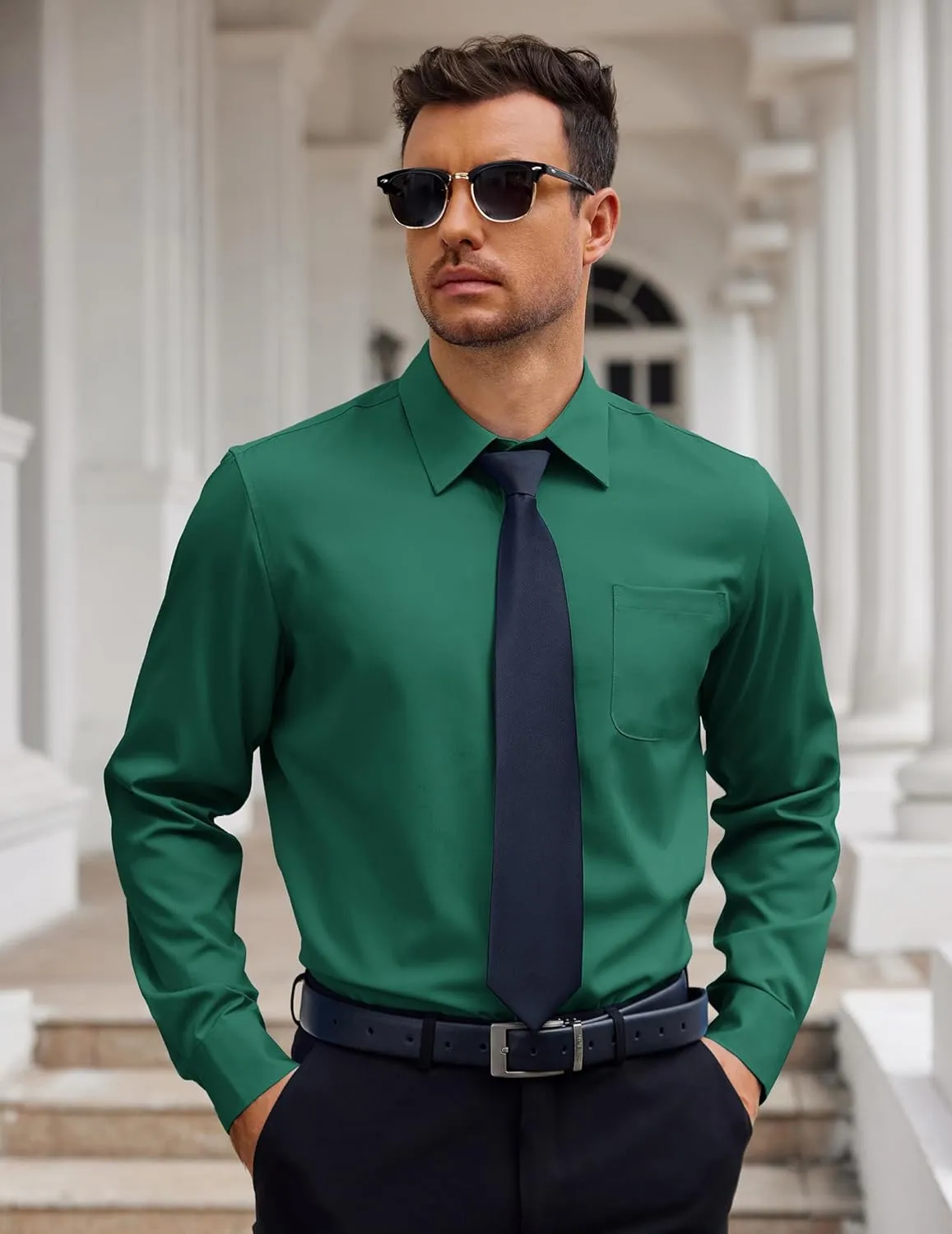 COOFANDY Mens Dress Shirt Long Sleeve Button Down Shirts Business Casual Wrinkle Free Shirts with Pocket