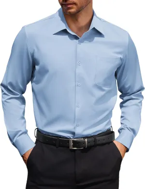 COOFANDY Mens Dress Shirt Long Sleeve Button Down Shirts Business Casual Wrinkle Free Shirts with Pocket
