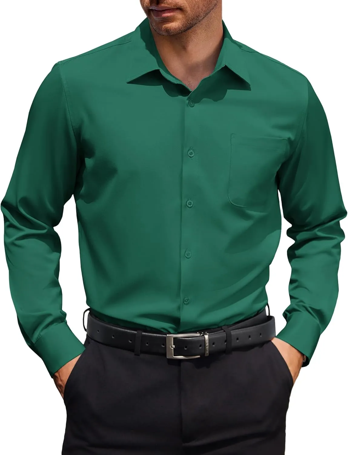 COOFANDY Mens Dress Shirt Long Sleeve Button Down Shirts Business Casual Wrinkle Free Shirts with Pocket