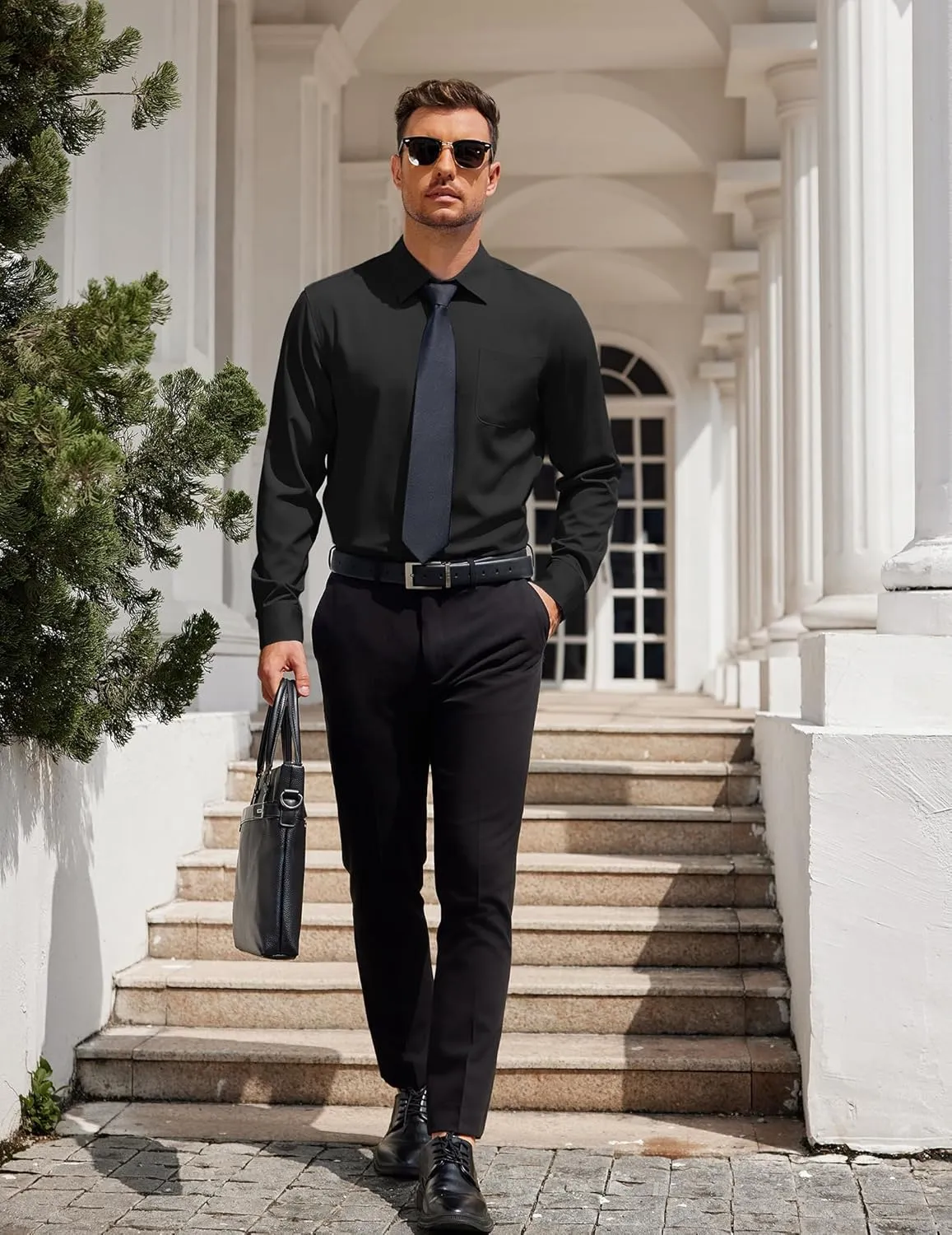 COOFANDY Mens Dress Shirt Long Sleeve Button Down Shirts Business Casual Wrinkle Free Shirts with Pocket
