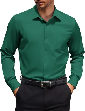 COOFANDY Mens Dress Shirt Long Sleeve Button Down Shirts Business Casual Wrinkle Free Shirts with Pocket