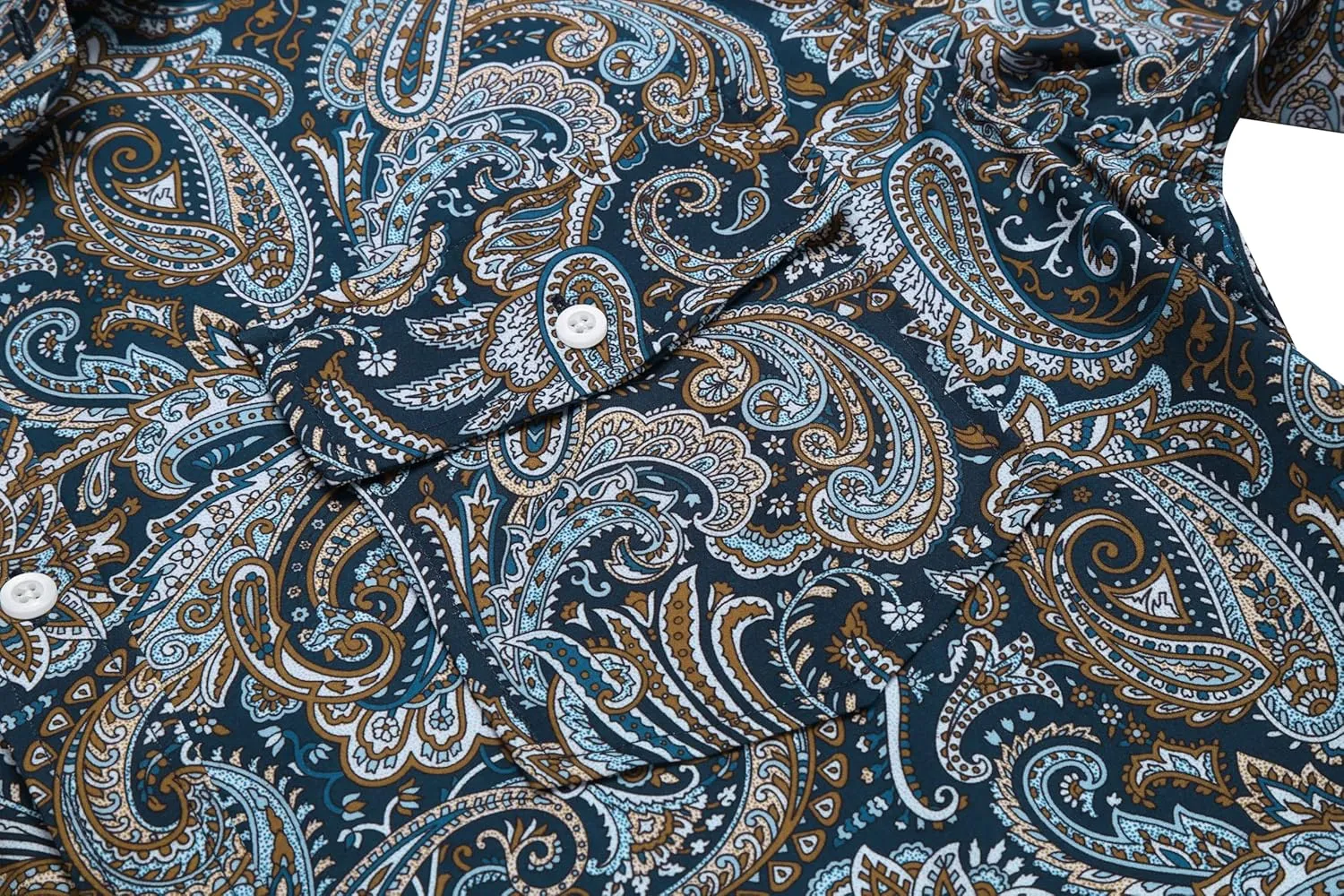 COOFANDY Mens Paisley Printed Shirts Casual Long Sleeve Button Down Shirts Floral Dress Shirt with Pockets