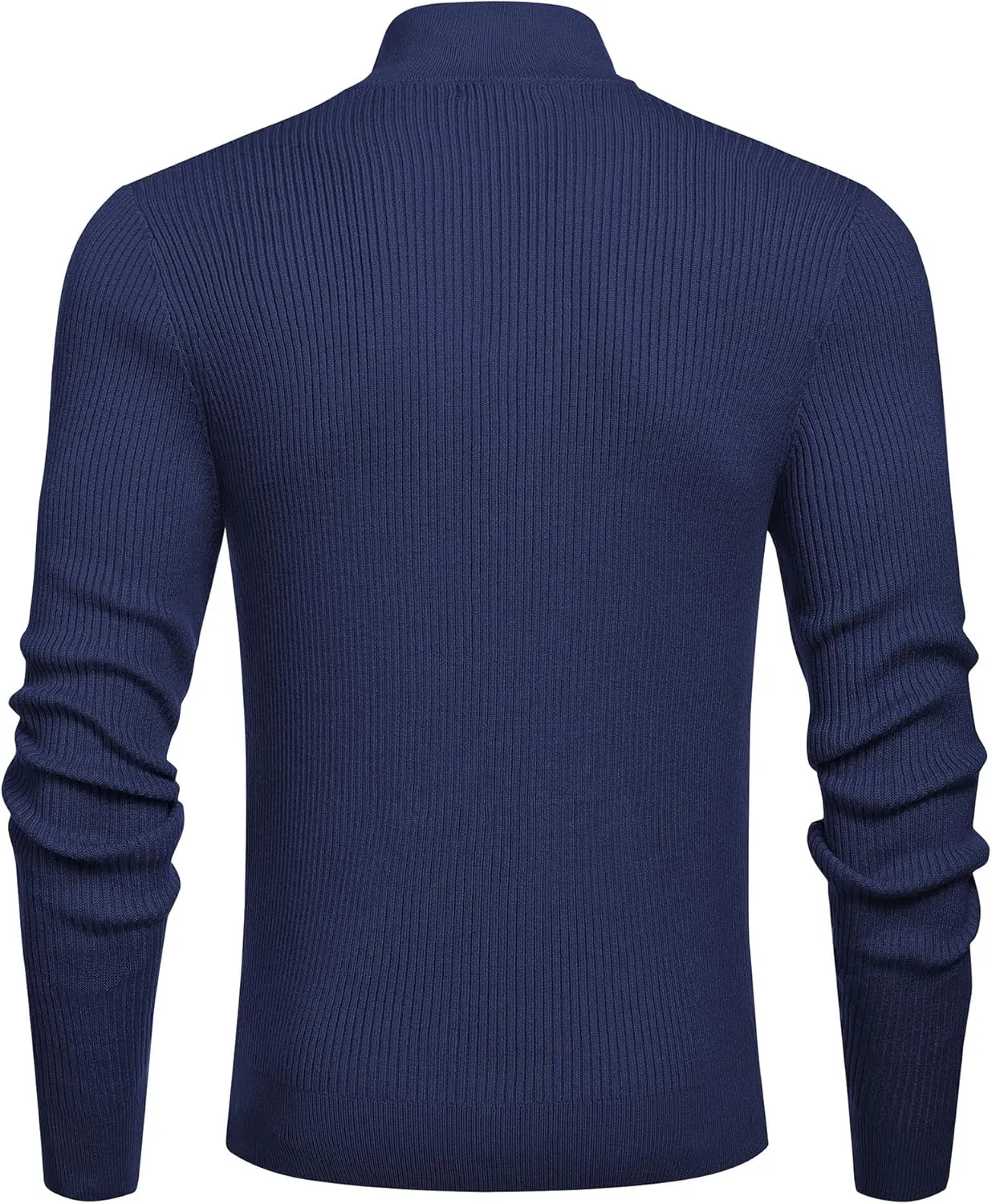 COOFANDY Men's Quarter Zip Sweaters Slim Fit Mock Neck Pullover Sweater Lightweight Knitted Polo Sweaters