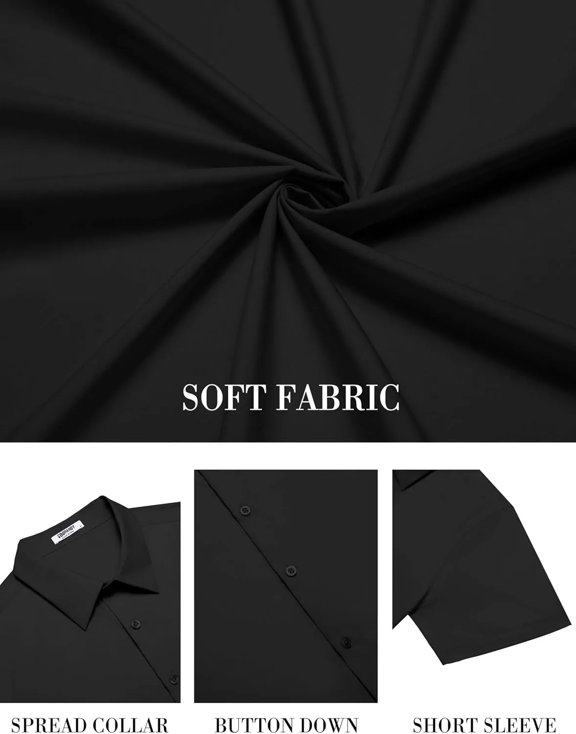 COOFANDY Mens Short Sleeve Dress Shirts Wrinkle Free Casual Button Down Shirts Summer Untucked Dress Shirt