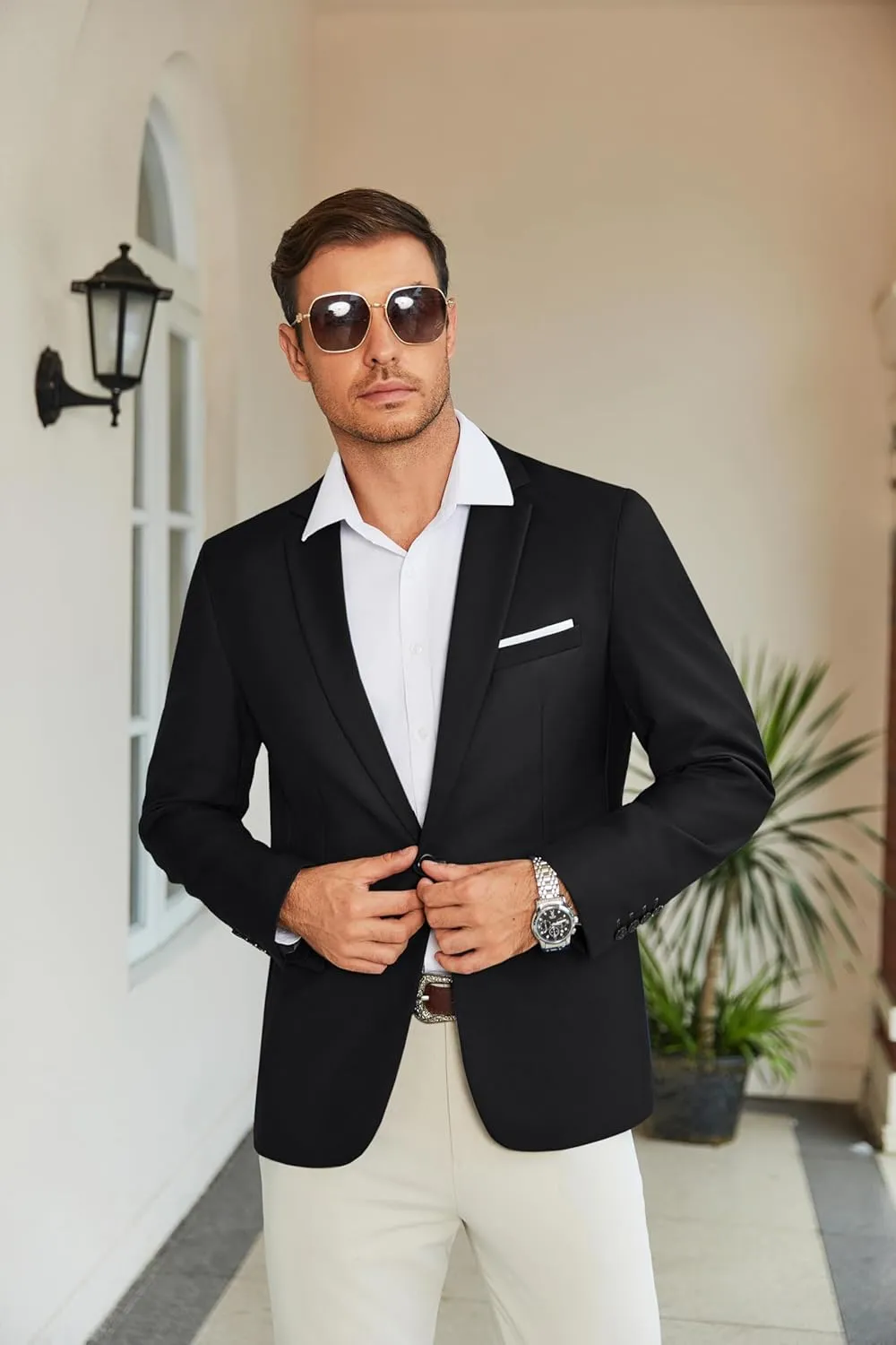 COOFANDY Men's Slim Fit Casual Blazers Lightweight Sport Coats One Button Suit Jackets