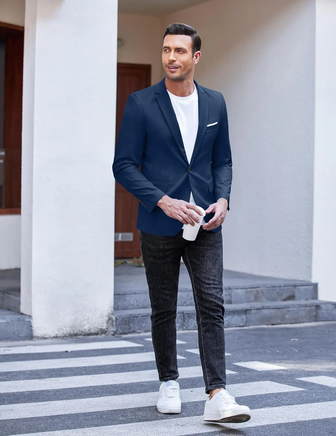 COOFANDY Men's Slim Fit Casual Blazers Lightweight Sport Coats One Button Suit Jackets