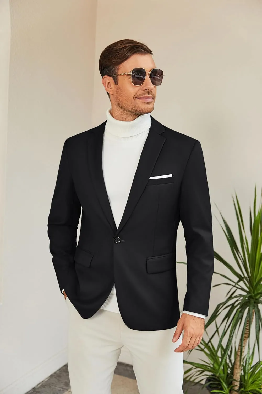 COOFANDY Men's Slim Fit Casual Blazers Lightweight Sport Coats One Button Suit Jackets
