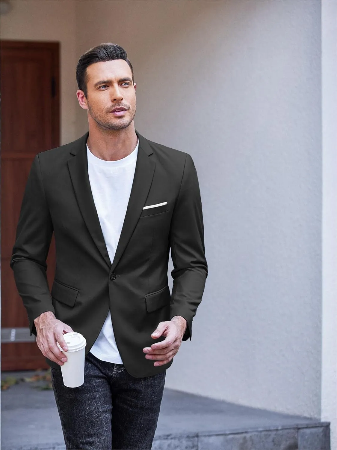 COOFANDY Men's Slim Fit Casual Blazers Lightweight Sport Coats One Button Suit Jackets