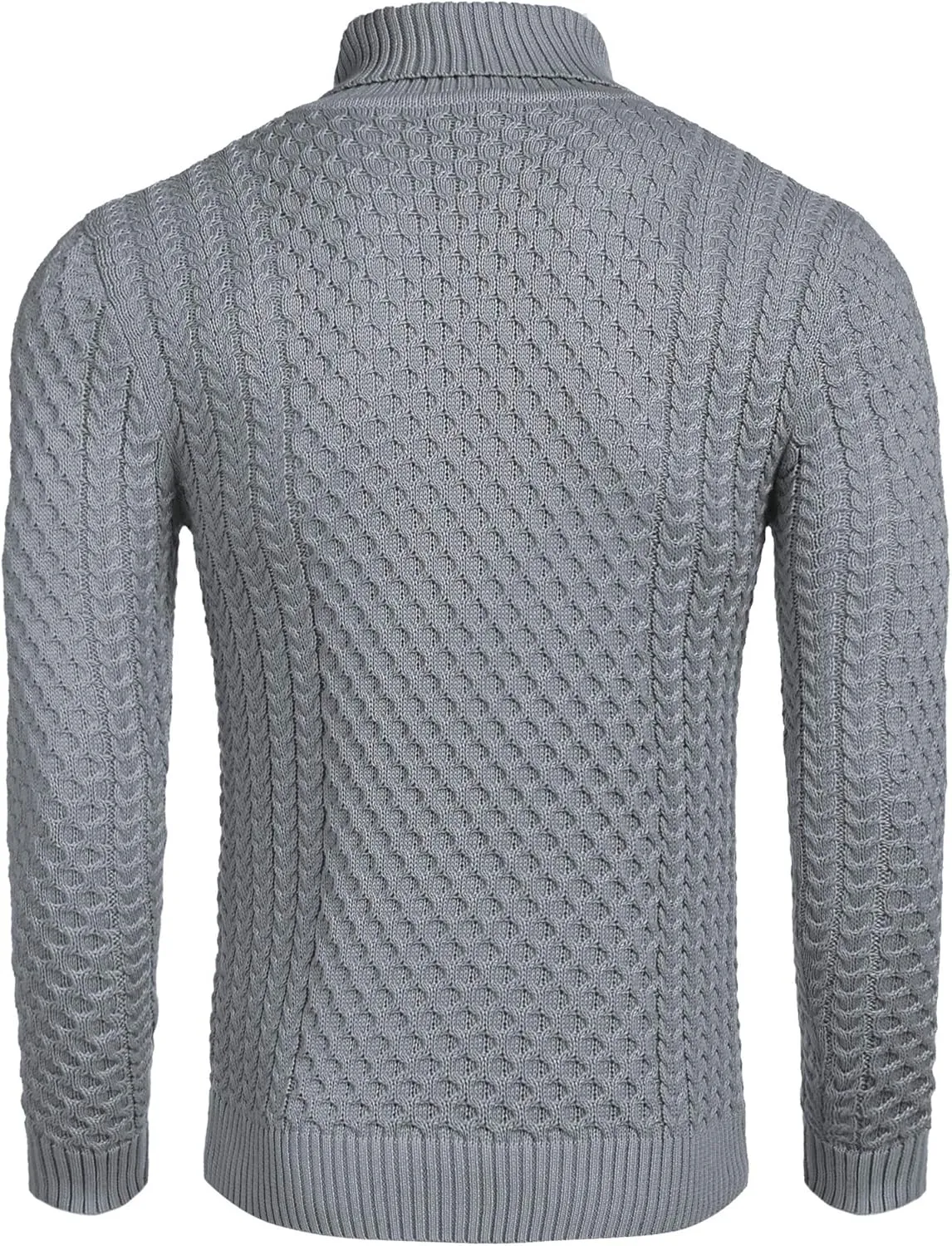 COOFANDY Men's Slim Fit Turtleneck Sweater Casual Knitted Twisted Pullover Solid Sweaters