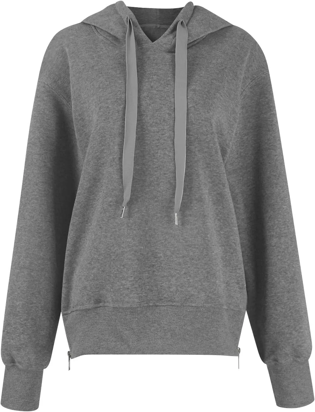 COTECRAM Women Oversized Hoodies Side Zipper Casual Sweatshirts Lightweight Tunic Pullover 2024 Fall Long Sleeve Shirts