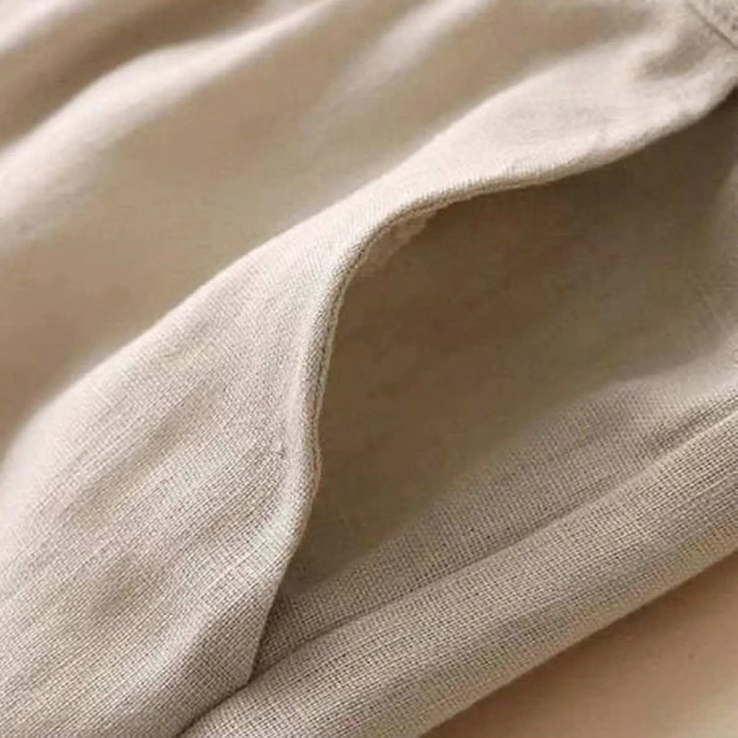 Cotton Linen Pants for Women Loose Fit Wide Leg Drawstring Elastic Waisted Summer Plus Size Casual Straight Pants Trousers