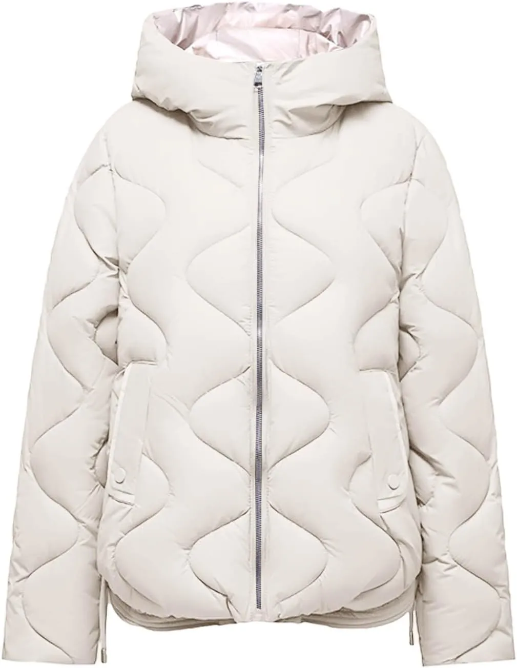 Cotton Padded Outerwear Coats for Women Zip Up Quilted Jackets Lightweight Thermal Winter Puffer Parka with Pockets