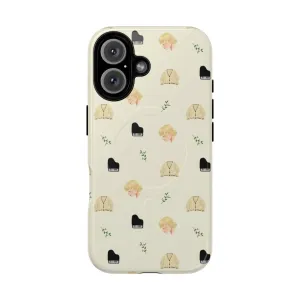 Cozy Autumn Cardigan Phone Case with Yellow Pattern