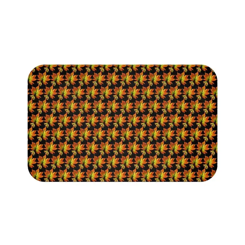 Cozy Autumn Maple Leaves Bath Mat