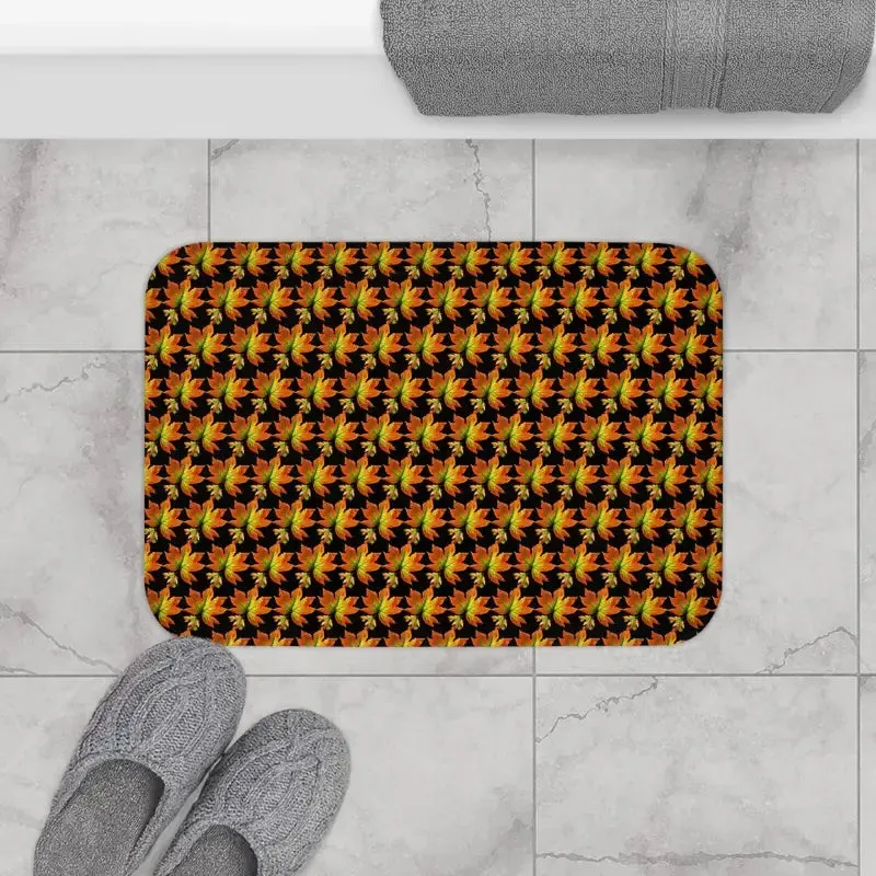 Cozy Autumn Maple Leaves Bath Mat