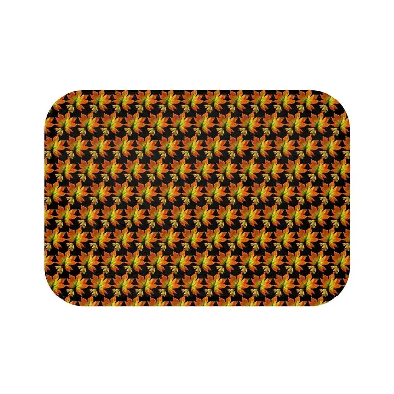 Cozy Autumn Maple Leaves Bath Mat