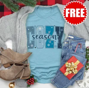 Cozy Season Tee - Heather Lagoon
