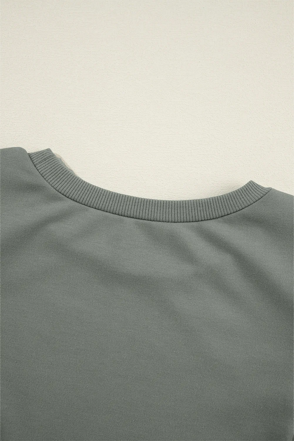 Cozy Textured Patchwork Color Block Round Neck Sweatshirt