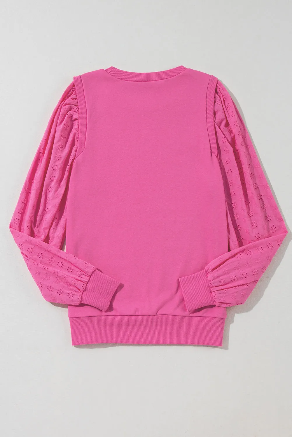 Cozy Textured Patchwork Color Block Round Neck Sweatshirt